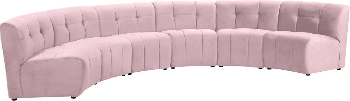 Limitless Pink Velvet 6pc. Modular Sectional - galleria furniture outlet