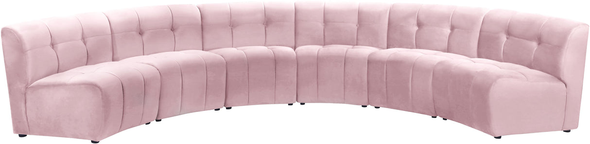 Limitless Pink Velvet 6pc. Modular Sectional - galleria furniture outlet