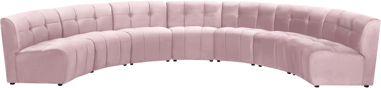 Limitless Pink Velvet 7pc. Modular Sectional - galleria furniture outlet