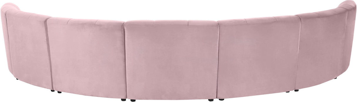 Limitless Pink Velvet 7pc. Modular Sectional - galleria furniture outlet