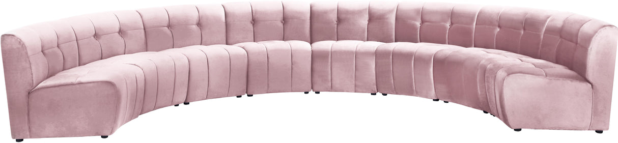 Limitless Pink Velvet 8pc. Modular Sectional - galleria furniture outlet
