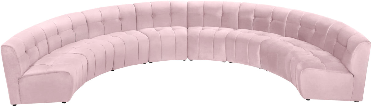 Limitless Pink Velvet 8pc. Modular Sectional - galleria furniture outlet