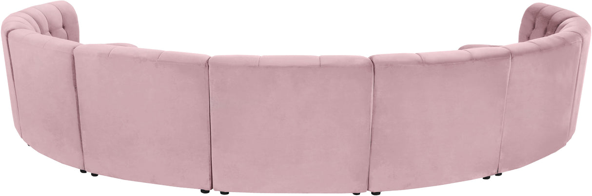 Limitless Pink Velvet 9pc. Modular Sectional - galleria furniture outlet
