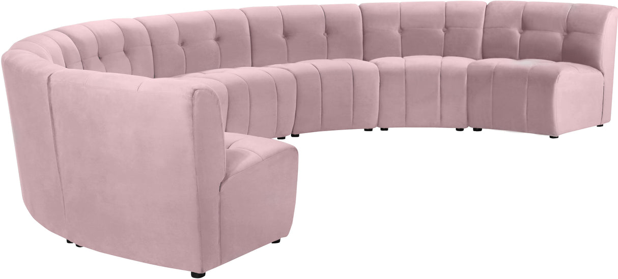 Limitless Pink Velvet 8pc. Modular Sectional - galleria furniture outlet