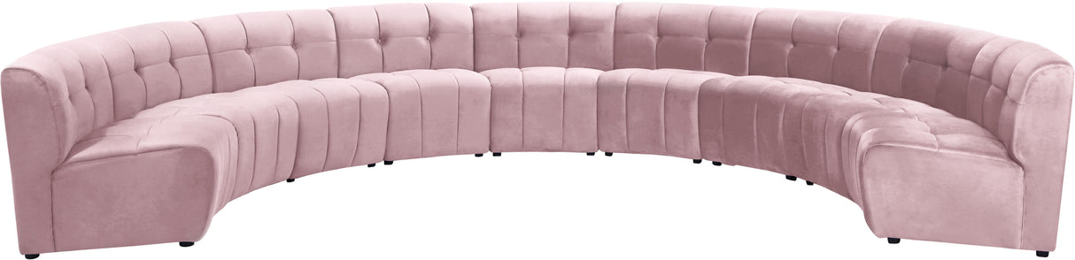 Limitless Pink Velvet 9pc. Modular Sectional - galleria furniture outlet