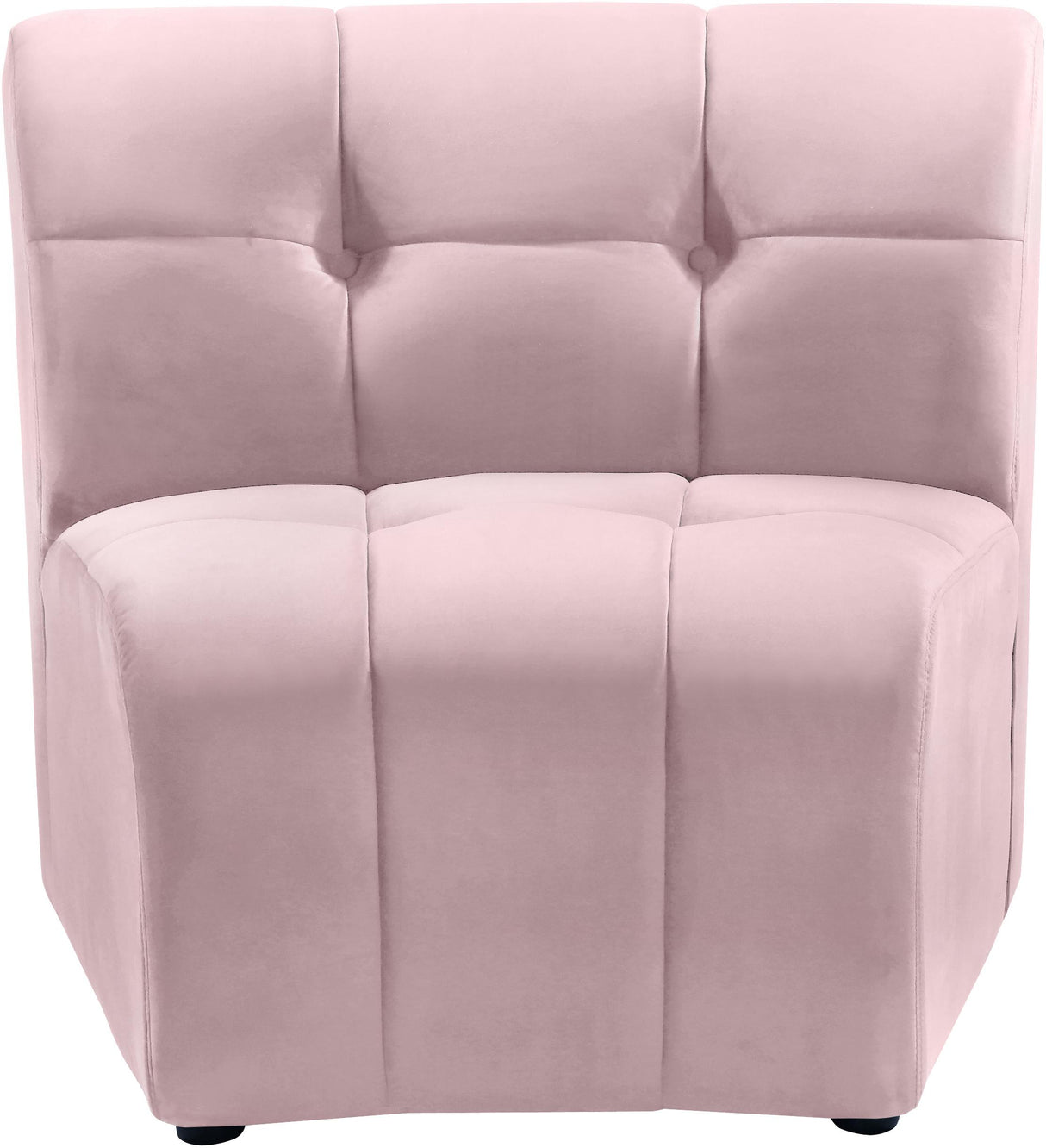 Limitless Pink Velvet Modular Chair - galleria furniture outlet