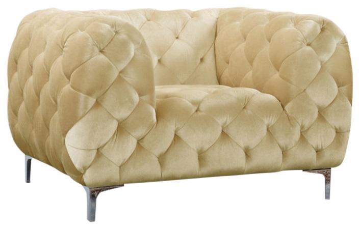 Mercer Beige Velvet Chair