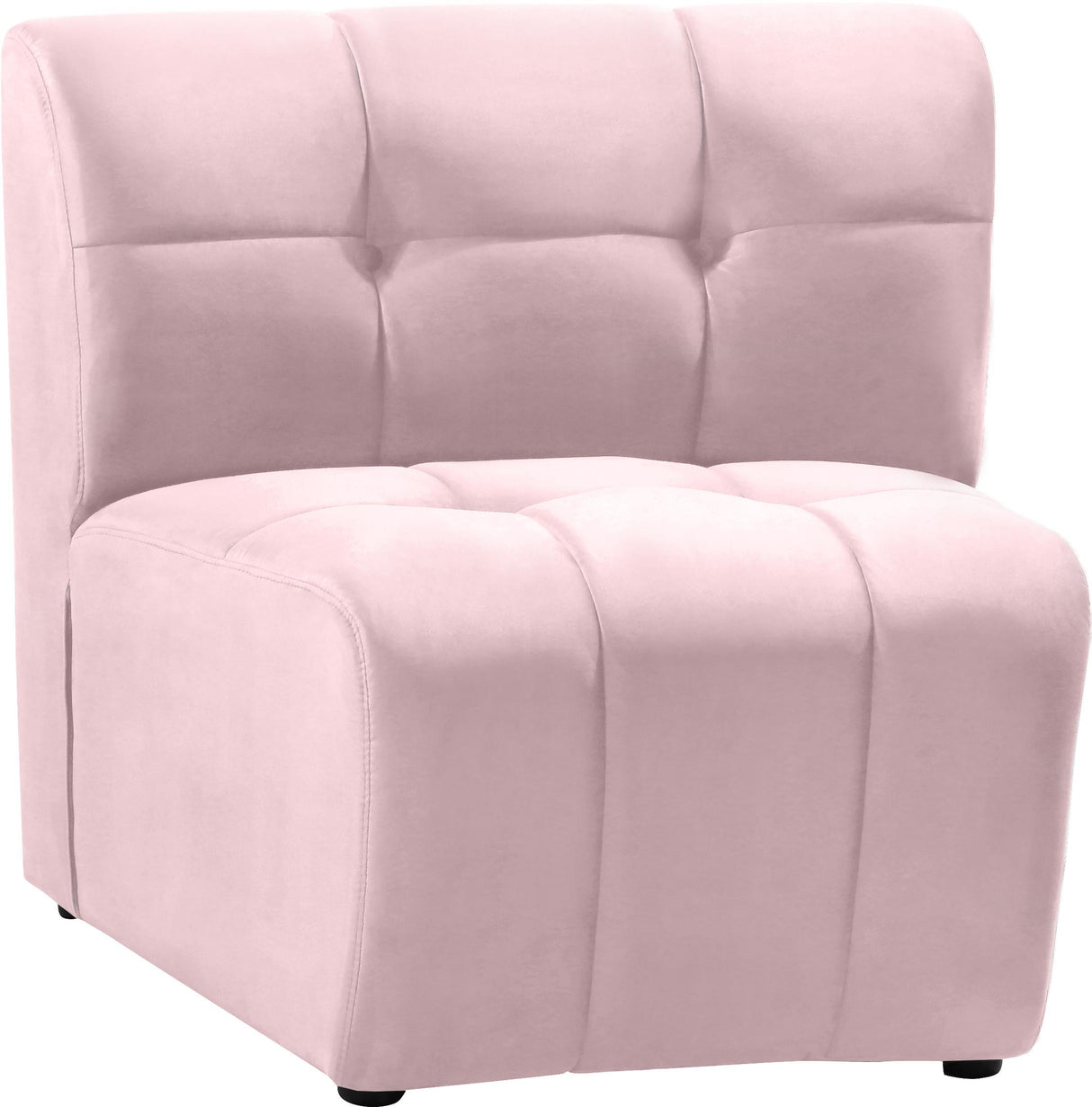Limitless Pink Velvet Modular Chair - galleria furniture outlet