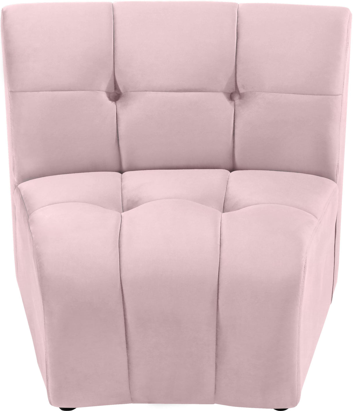Limitless Pink Velvet Modular Chair - galleria furniture outlet