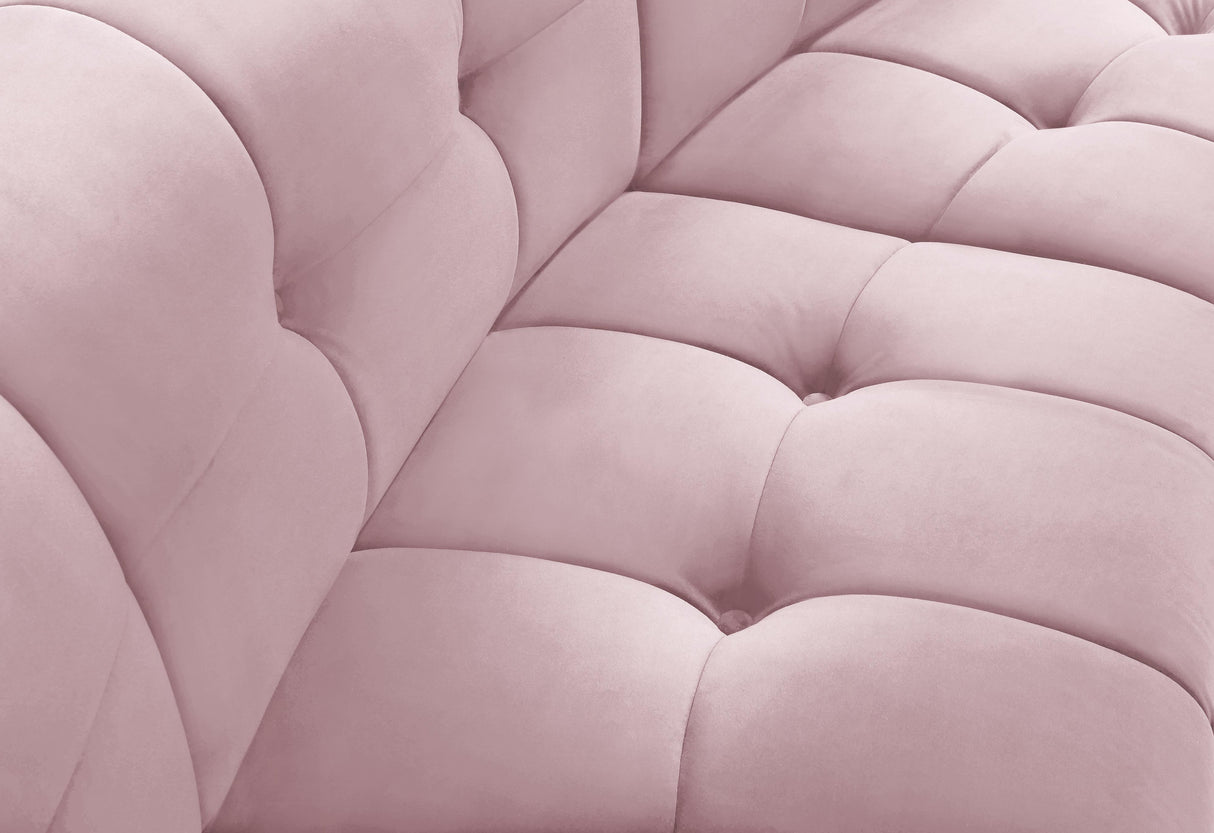 Limitless Pink Velvet Modular Chair - galleria furniture outlet