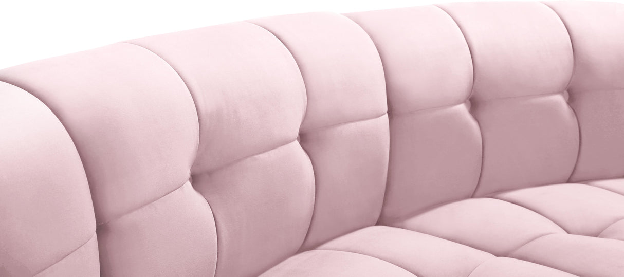Limitless Pink Velvet 5pc. Modular Sectional - galleria furniture outlet