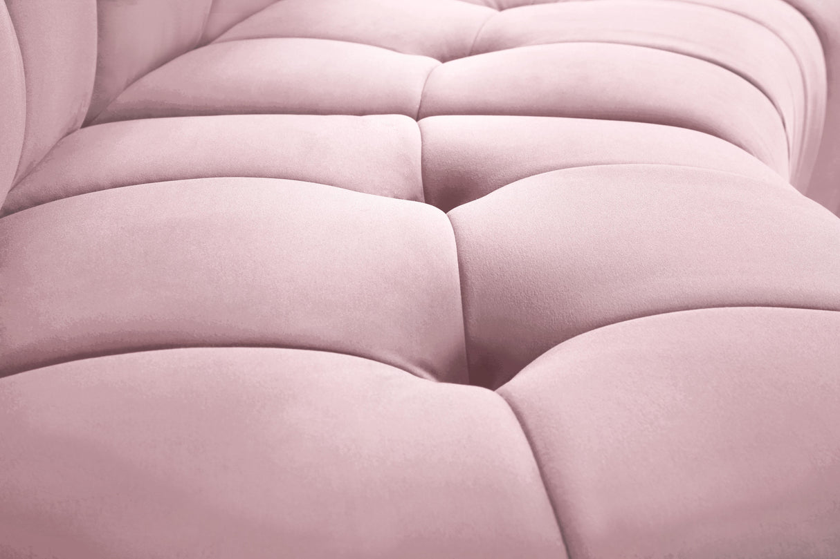 Limitless Pink Velvet 3pc. Modular Sectional - galleria furniture outlet