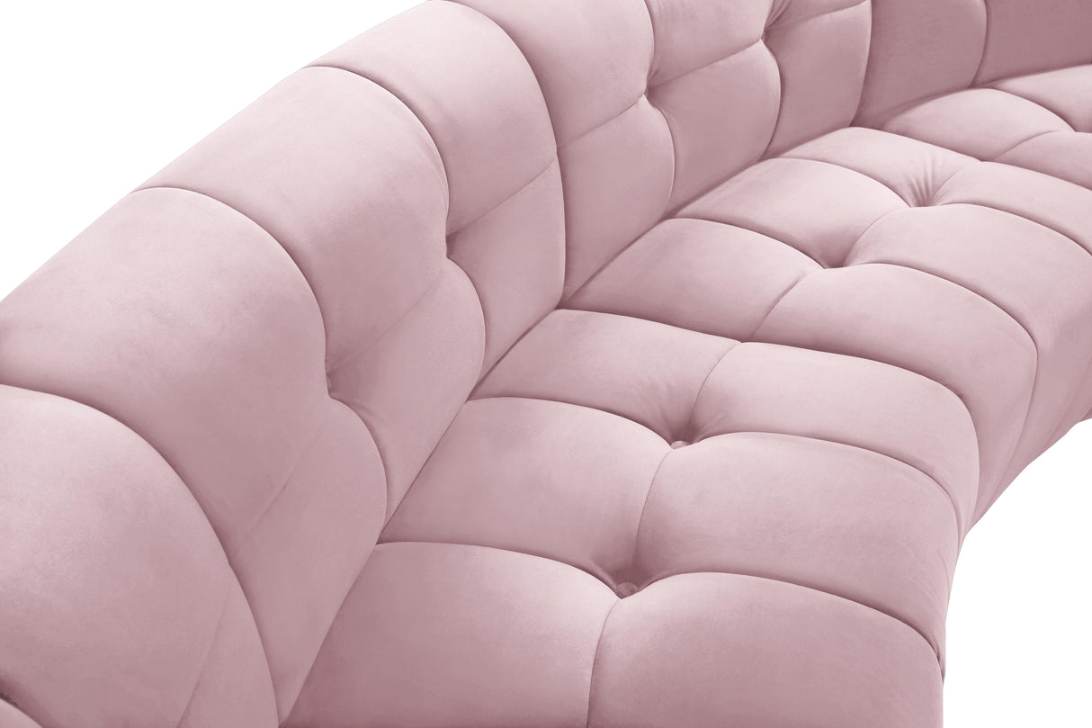 Limitless Pink Velvet 5pc. Modular Sectional - galleria furniture outlet
