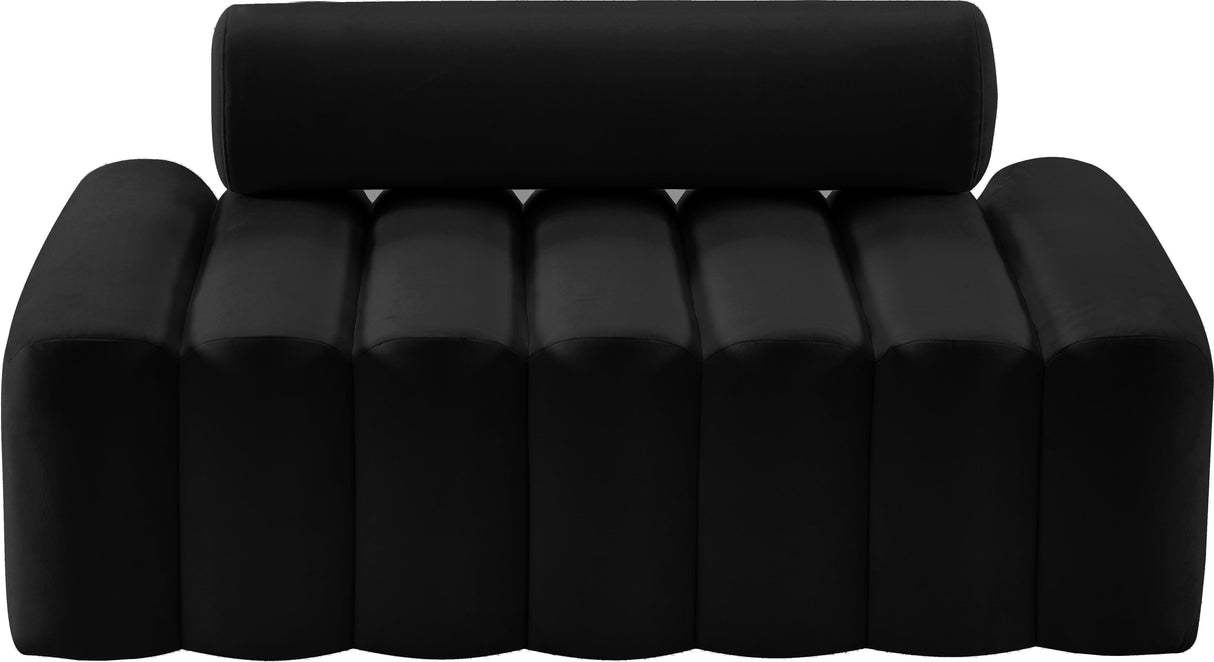 Melody Black Velvet Loveseat - galleria furniture outlet