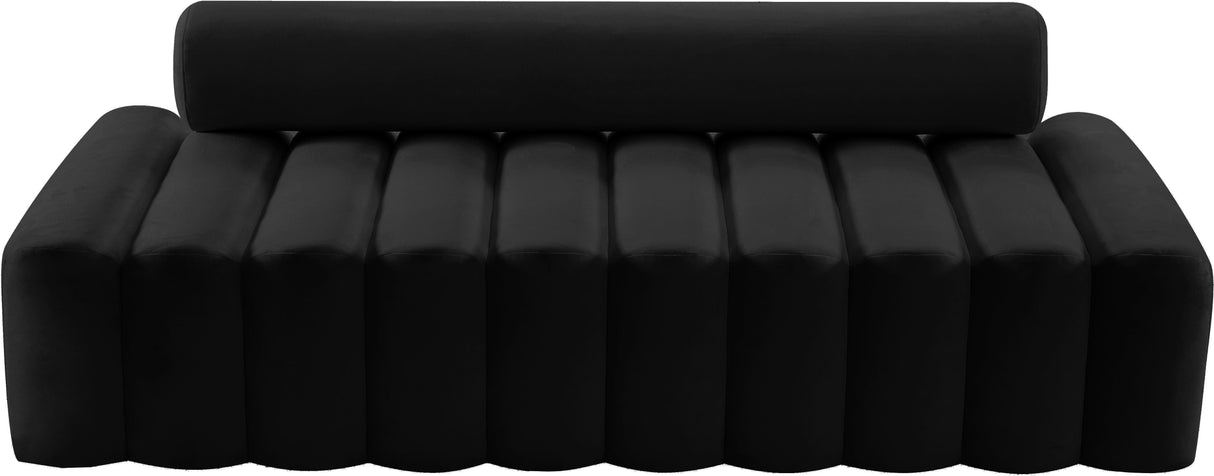 Melody Black Velvet Sofa - galleria furniture outlet
