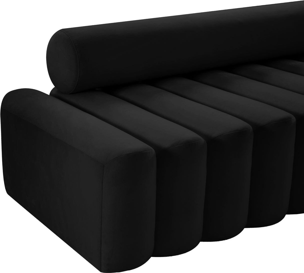 Melody Black Velvet Sofa - galleria furniture outlet