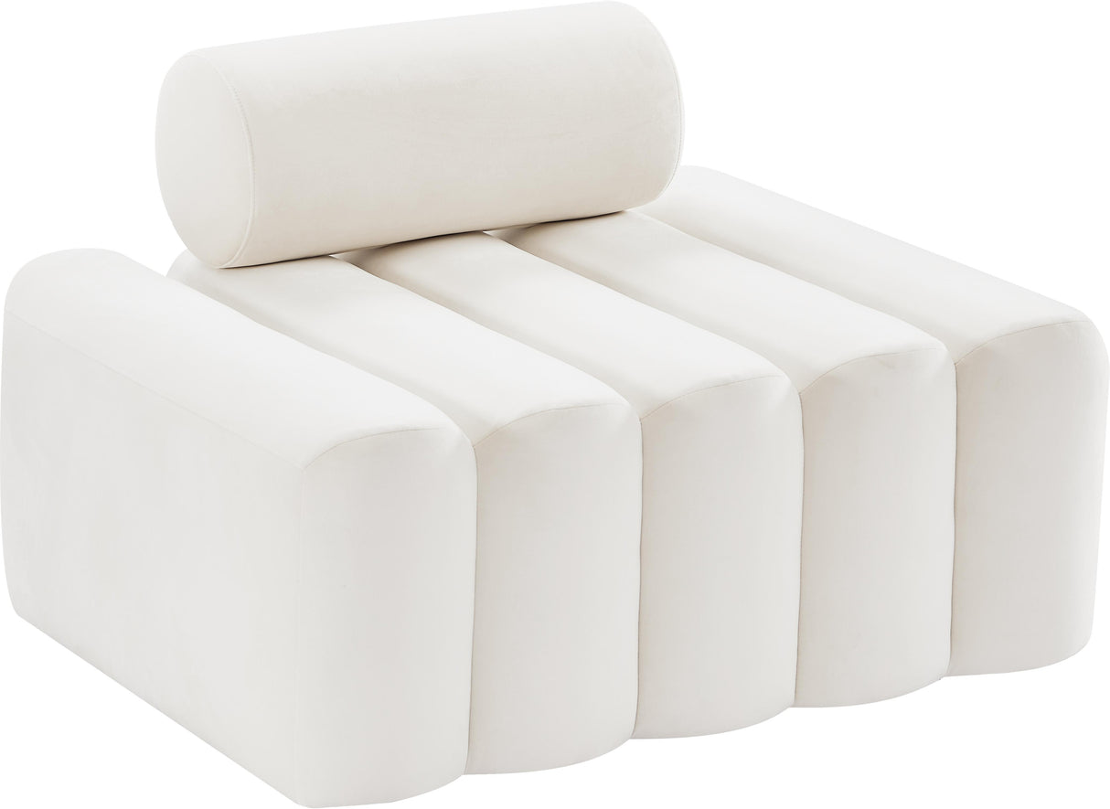 Melody Cream Velvet Chair - galleria furniture outlet