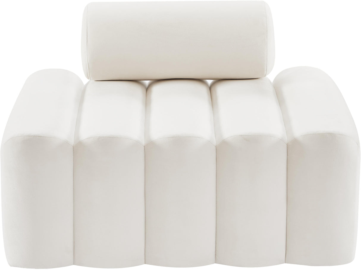 Melody Cream Velvet Chair - galleria furniture outlet
