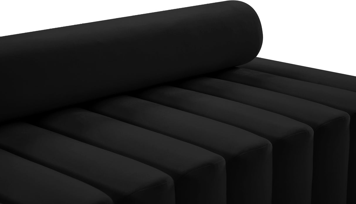 Melody Black Velvet Loveseat - galleria furniture outlet