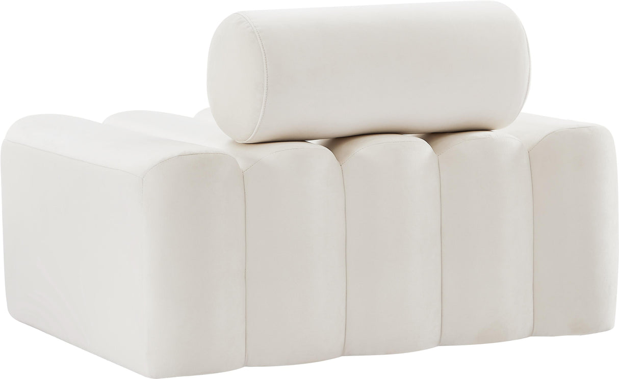 Melody Cream Velvet Chair - galleria furniture outlet