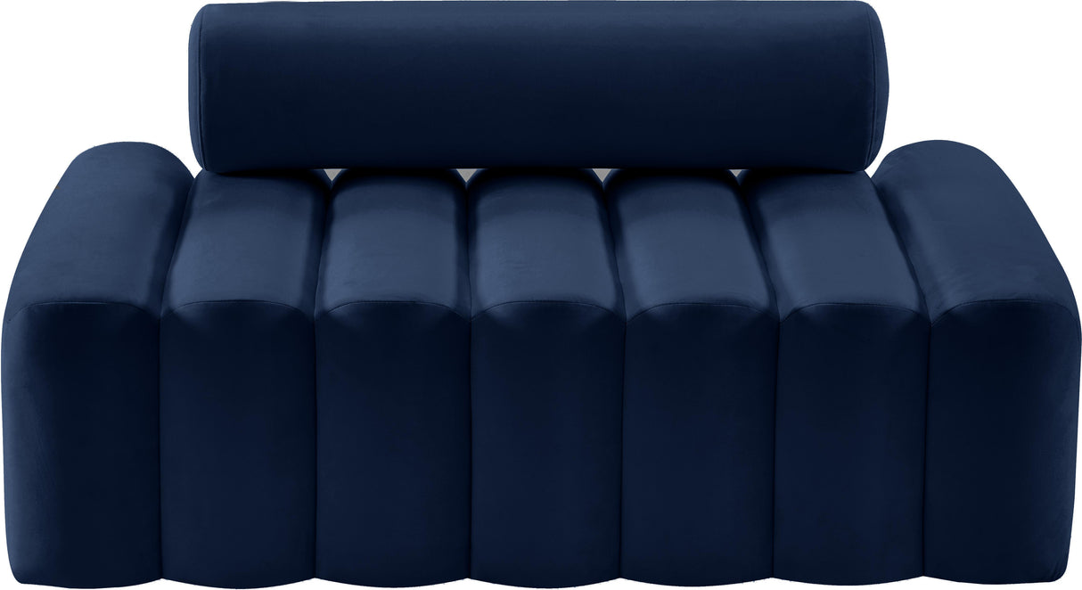 Melody Navy Velvet Loveseat - galleria furniture outlet