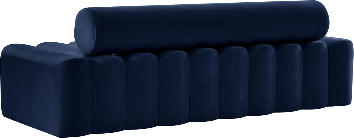 Melody Navy Velvet Sofa - galleria furniture outlet
