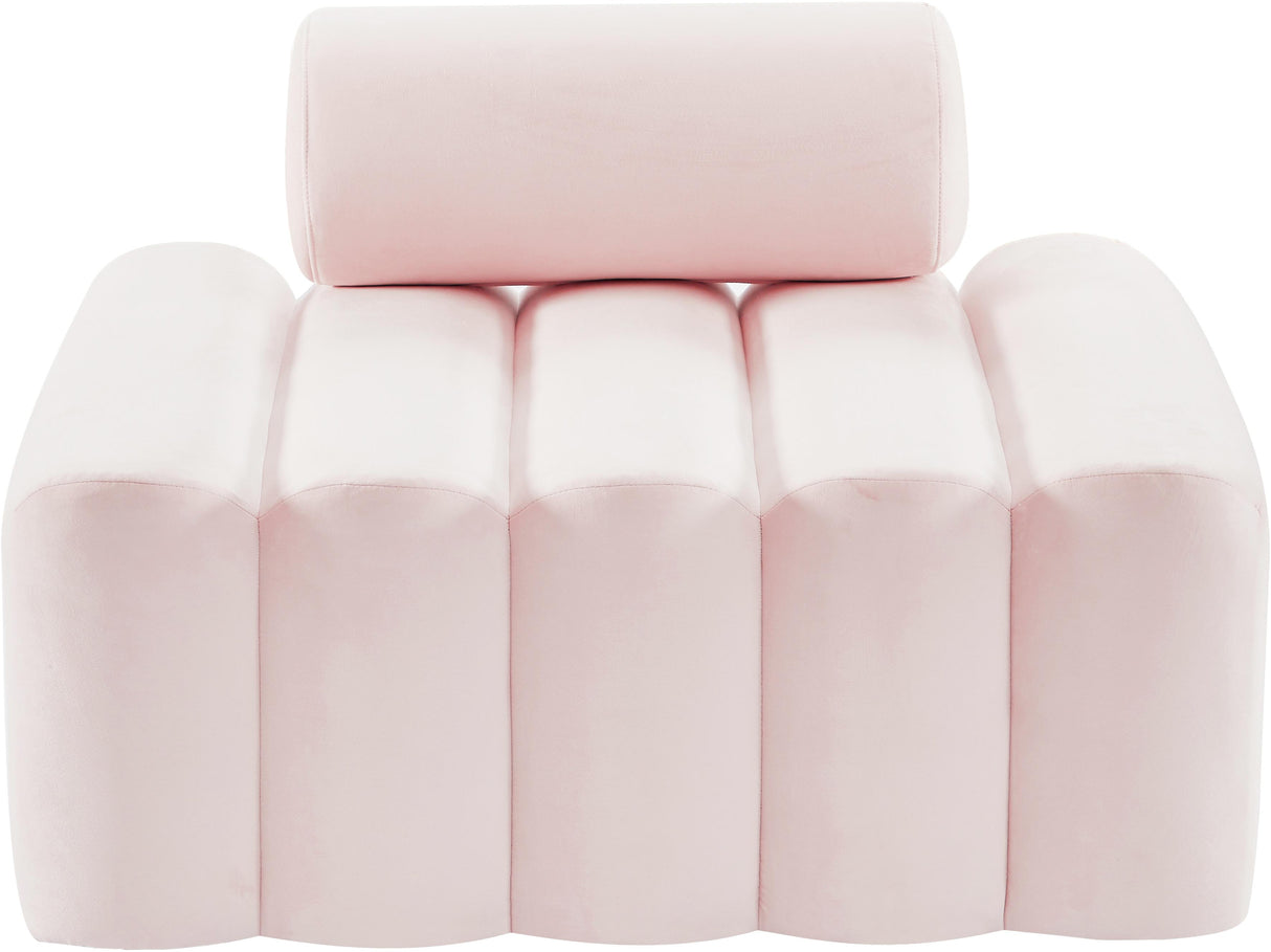 Melody Pink Velvet Chair - galleria furniture outlet