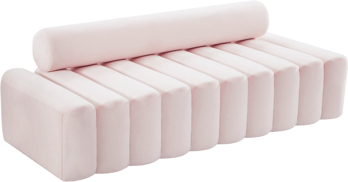 Melody Pink Velvet Sofa - galleria furniture outlet