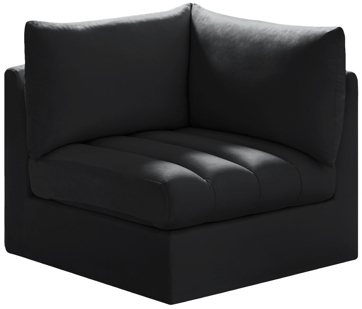 Jacob Black Velvet Corner - galleria furniture outlet