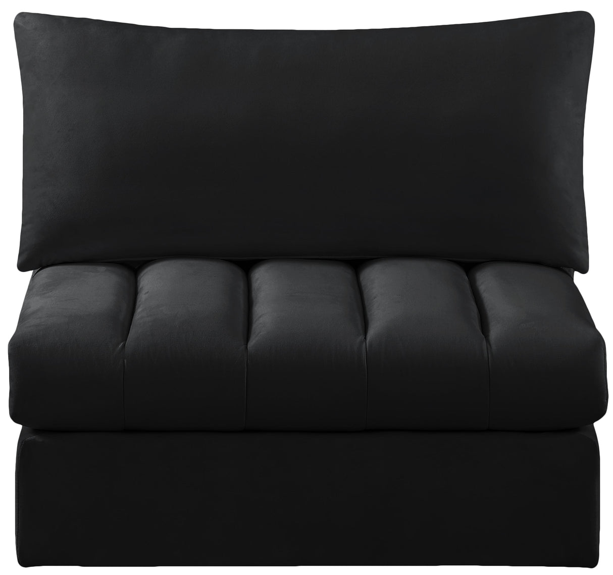 Jacob Black Velvet Armless - galleria furniture outlet