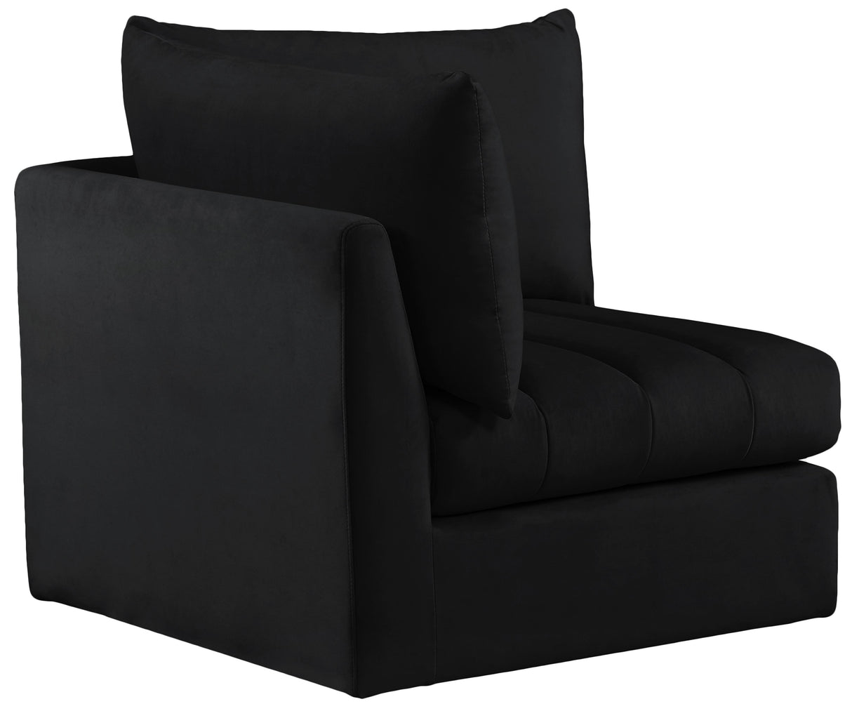 Jacob Black Velvet Corner - galleria furniture outlet