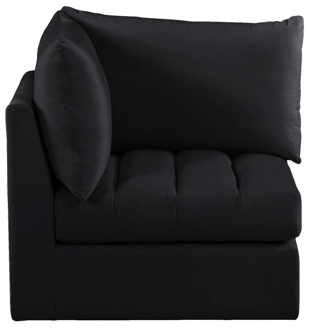 Jacob Black Velvet Corner - galleria furniture outlet