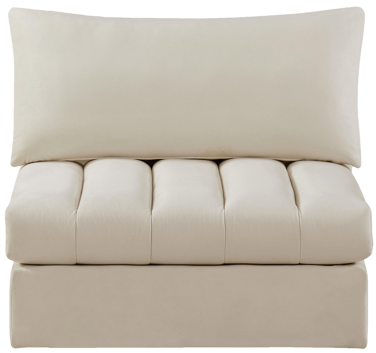 Jacob Cream Velvet Armless - galleria furniture outlet