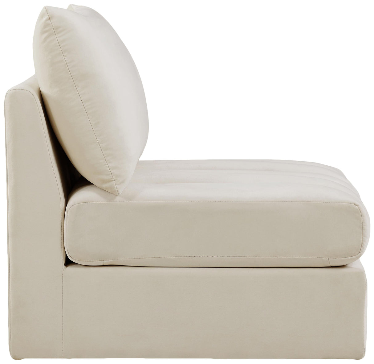 Jacob Cream Velvet Armless - galleria furniture outlet