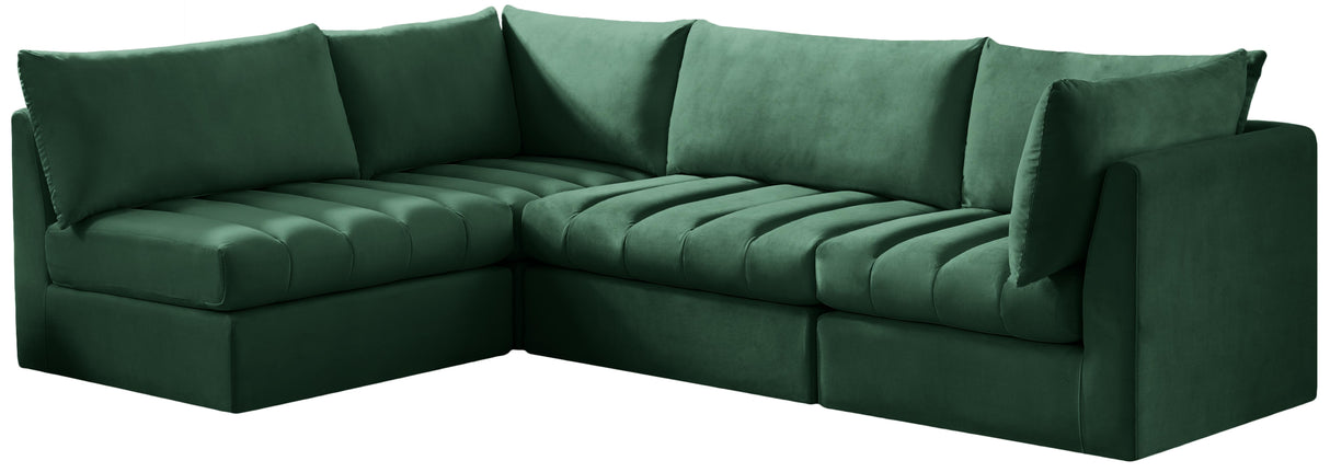 Jacob Green Velvet Modular Sectional - galleria furniture outlet