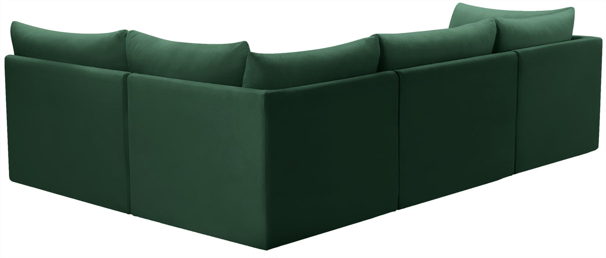Jacob Green Velvet Modular Sectional - galleria furniture outlet