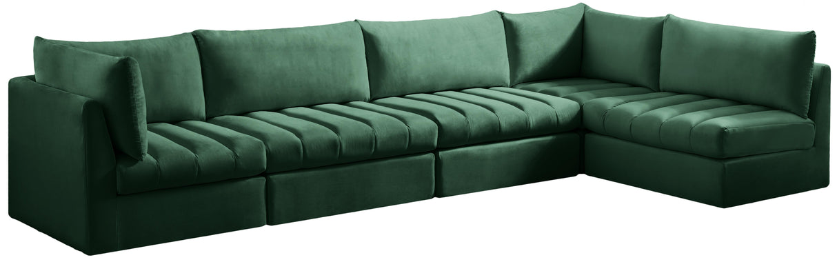 Jacob Green Velvet Modular Sectional - galleria furniture outlet
