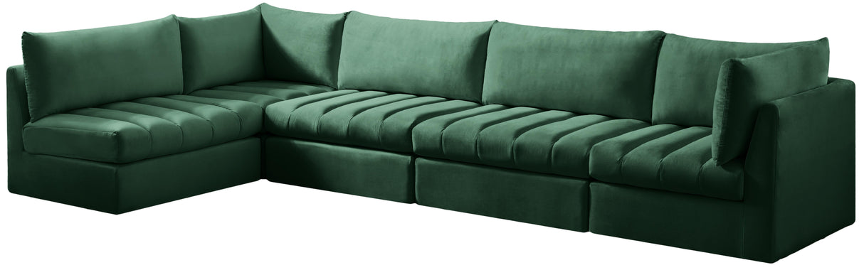 Jacob Green Velvet Modular Sectional - galleria furniture outlet