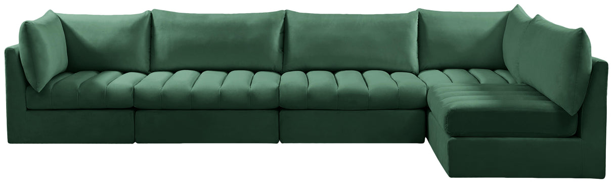 Jacob Green Velvet Modular Sectional - galleria furniture outlet