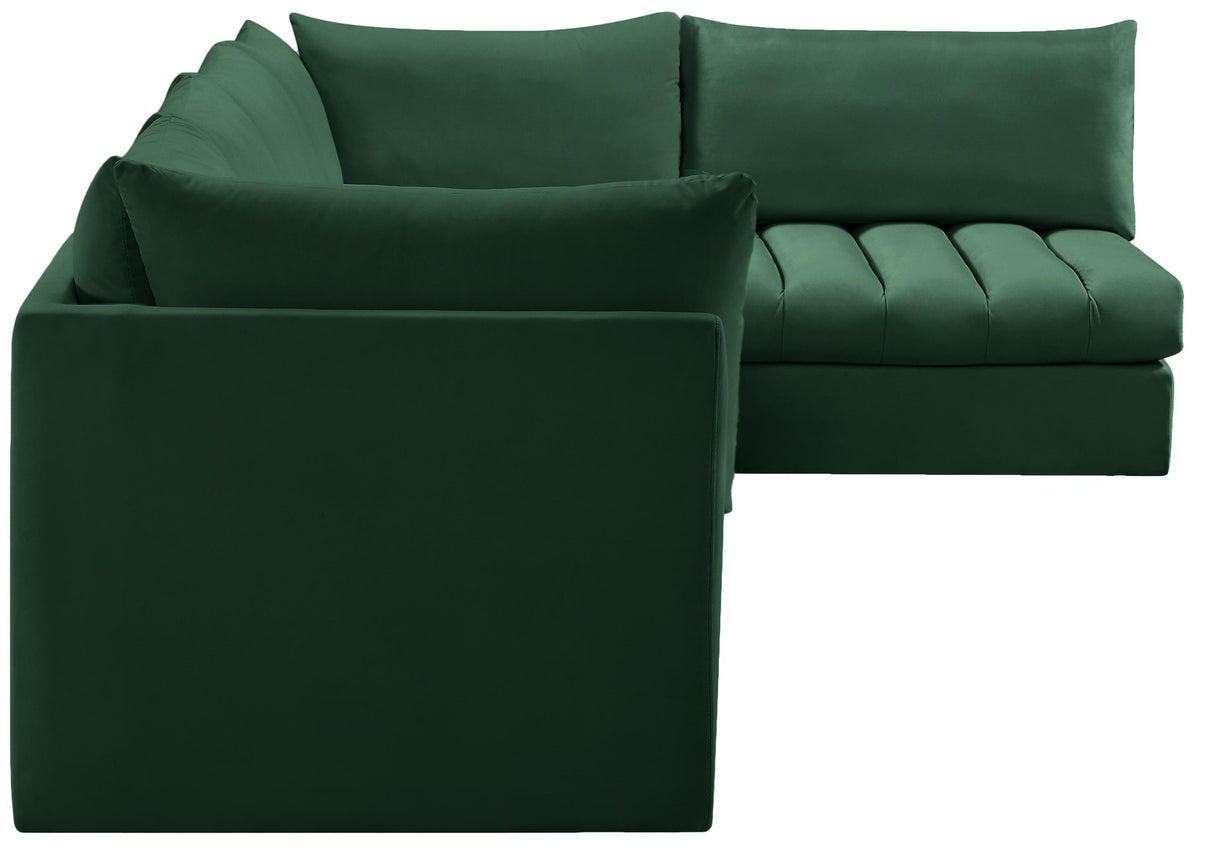Jacob Green Velvet Modular Sectional - galleria furniture outlet