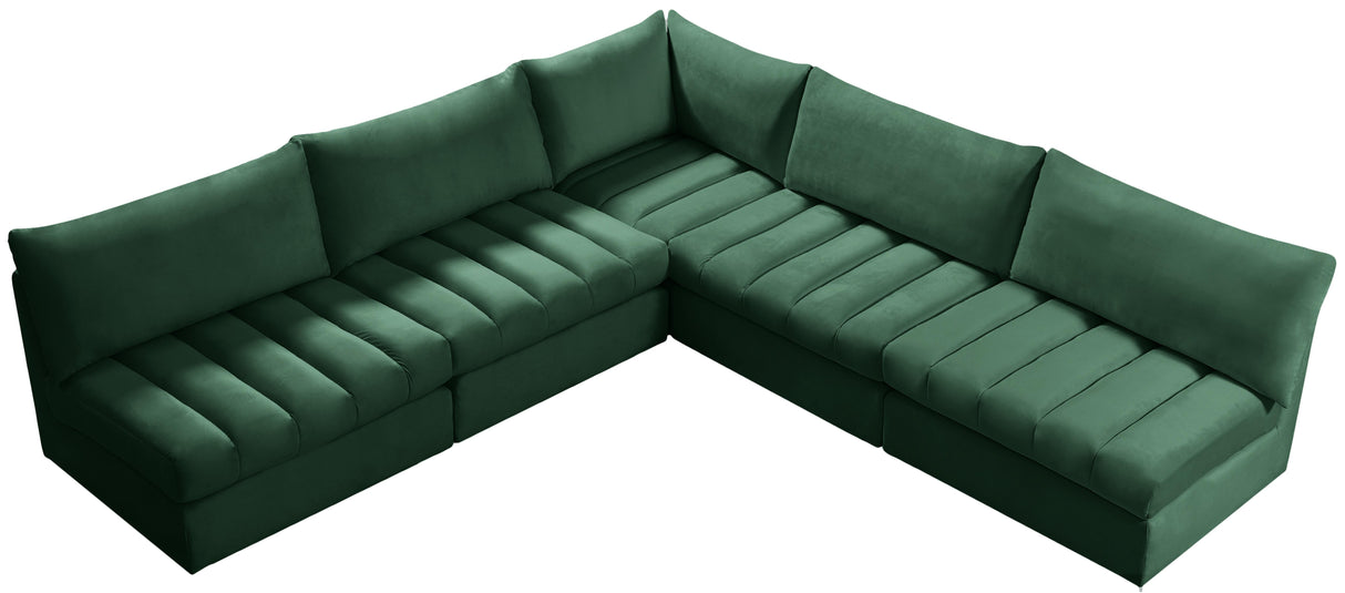 Jacob Green Velvet Modular Sectional - galleria furniture outlet