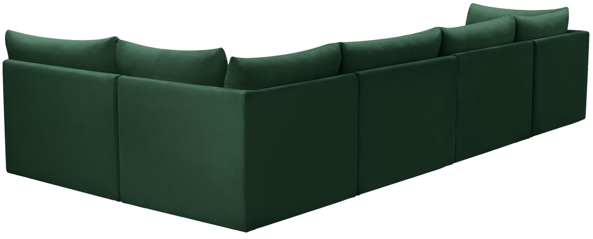 Jacob Green Velvet Modular Sectional - galleria furniture outlet