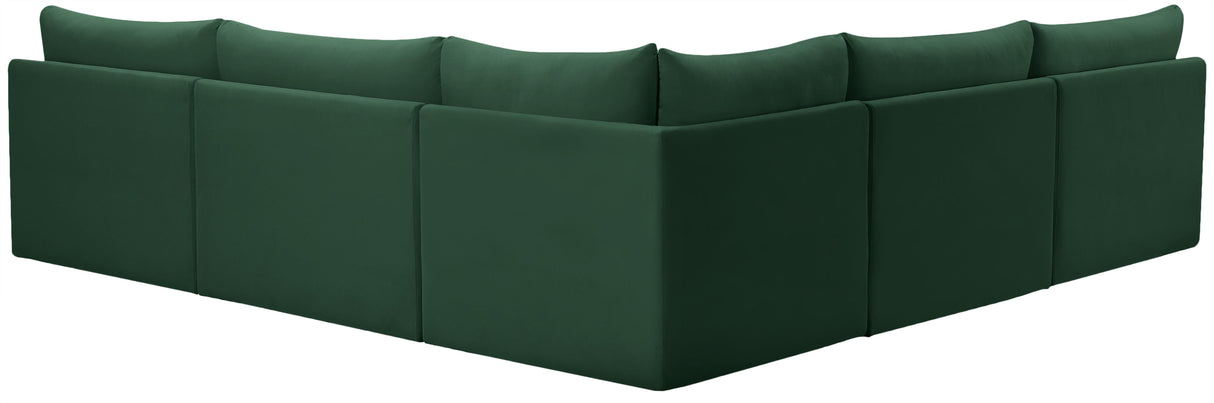 Jacob Green Velvet Modular Sectional - galleria furniture outlet