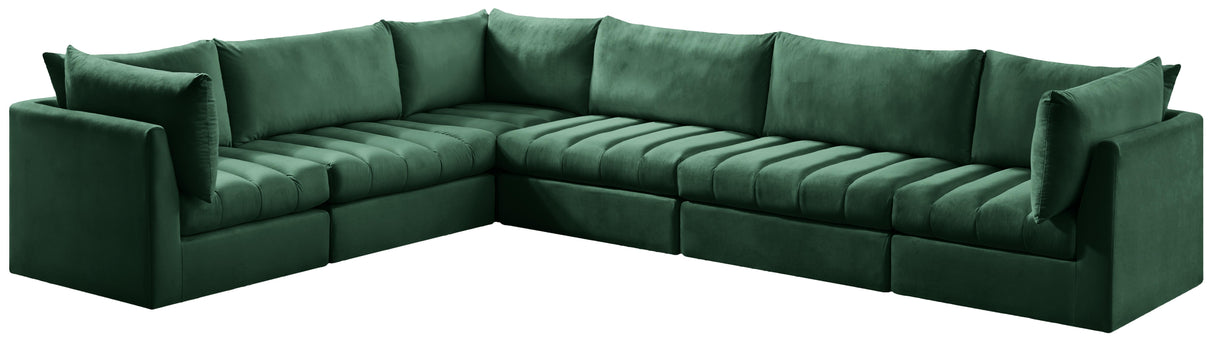 Jacob Green Velvet Modular Sectional - galleria furniture outlet