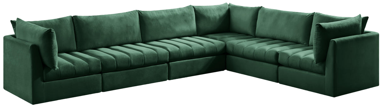 Jacob Green Velvet Modular Sectional - galleria furniture outlet