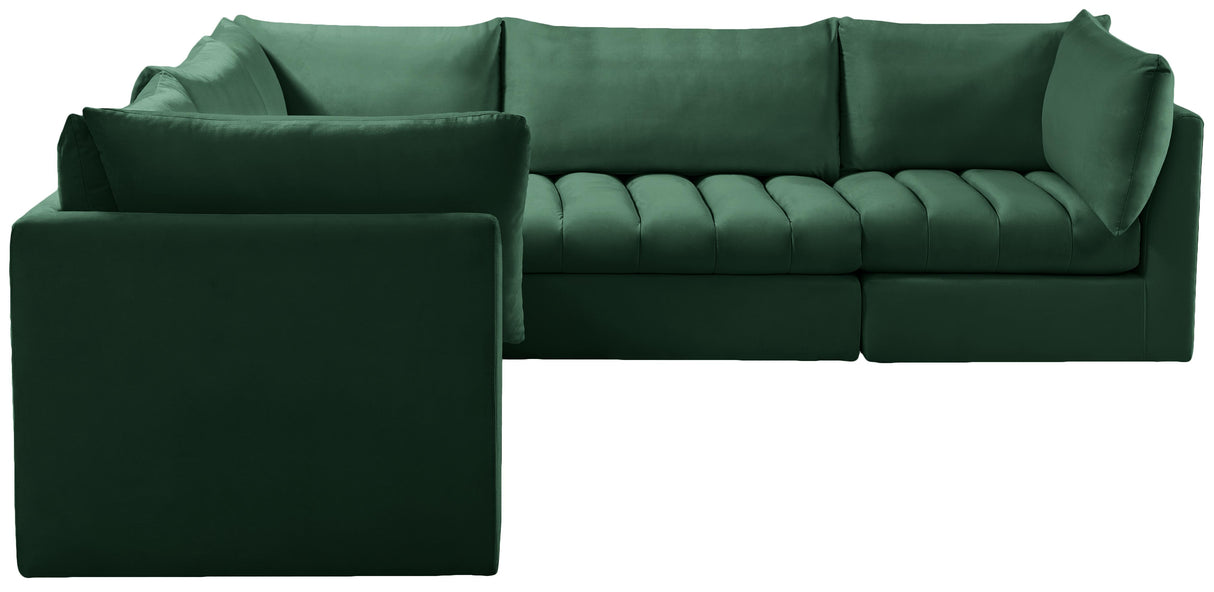 Jacob Green Velvet Modular Sectional - galleria furniture outlet