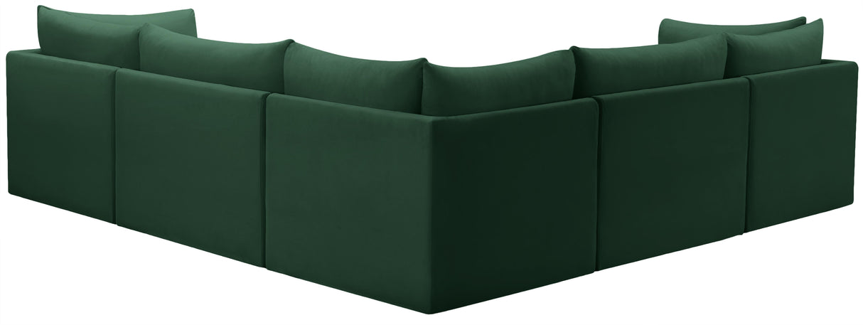 Jacob Green Velvet Modular Sectional - galleria furniture outlet