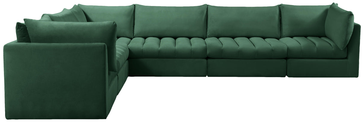 Jacob Green Velvet Modular Sectional - galleria furniture outlet