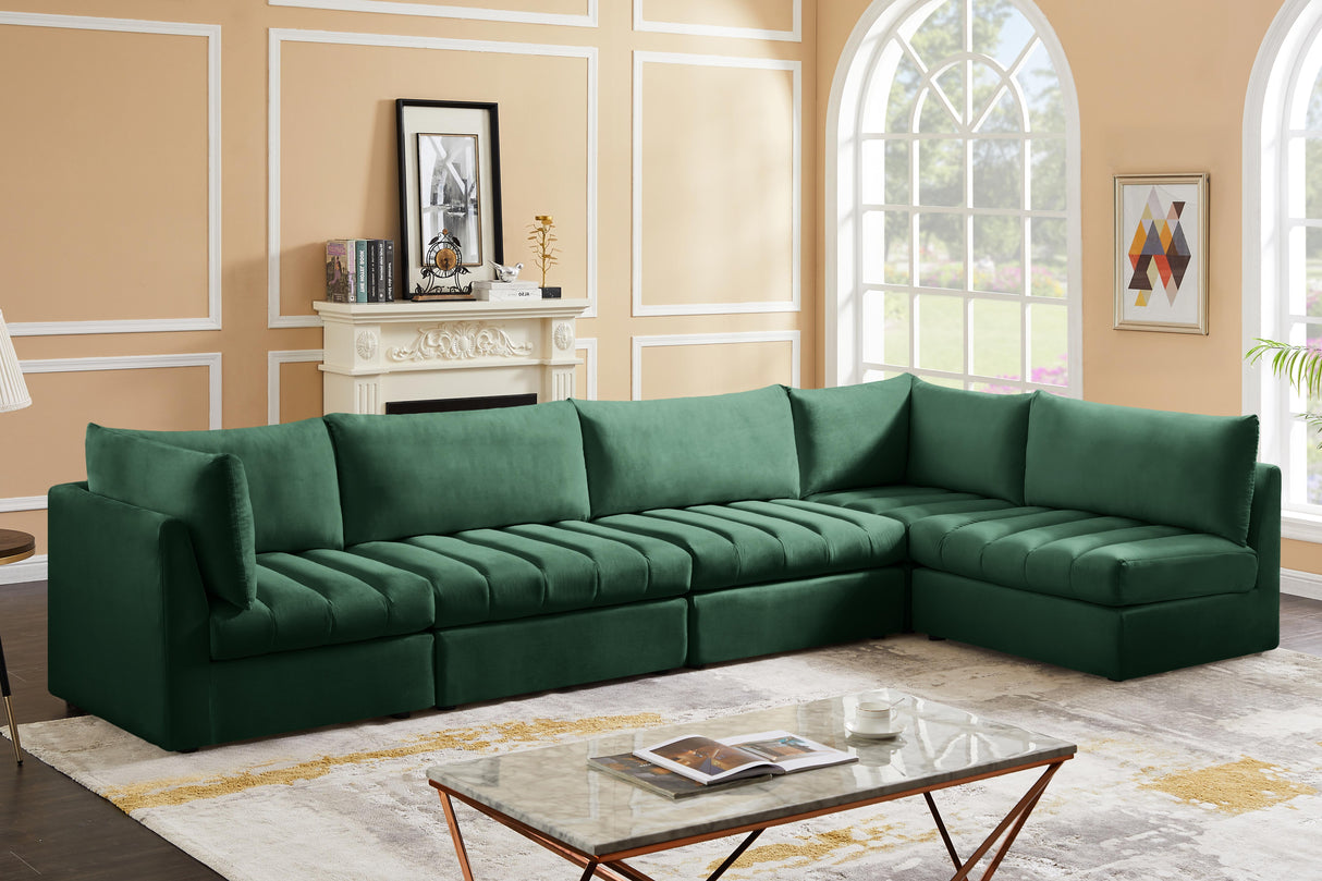 Jacob Green Velvet Modular Sectional - galleria furniture outlet
