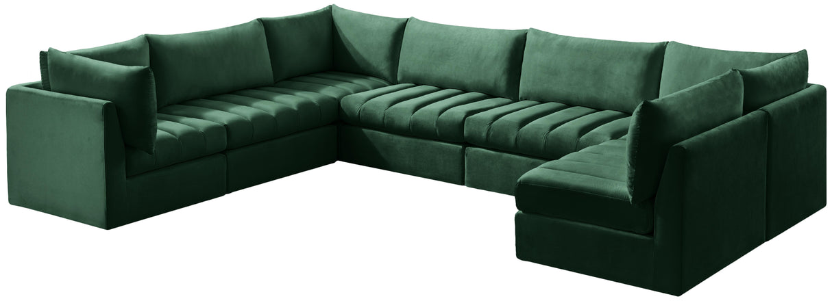 Jacob Green Velvet Modular Sectional - galleria furniture outlet